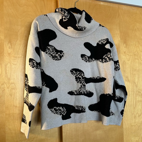 Tribal Intarsia Knit Cowl Neck Sweater - Picture 3 of 5